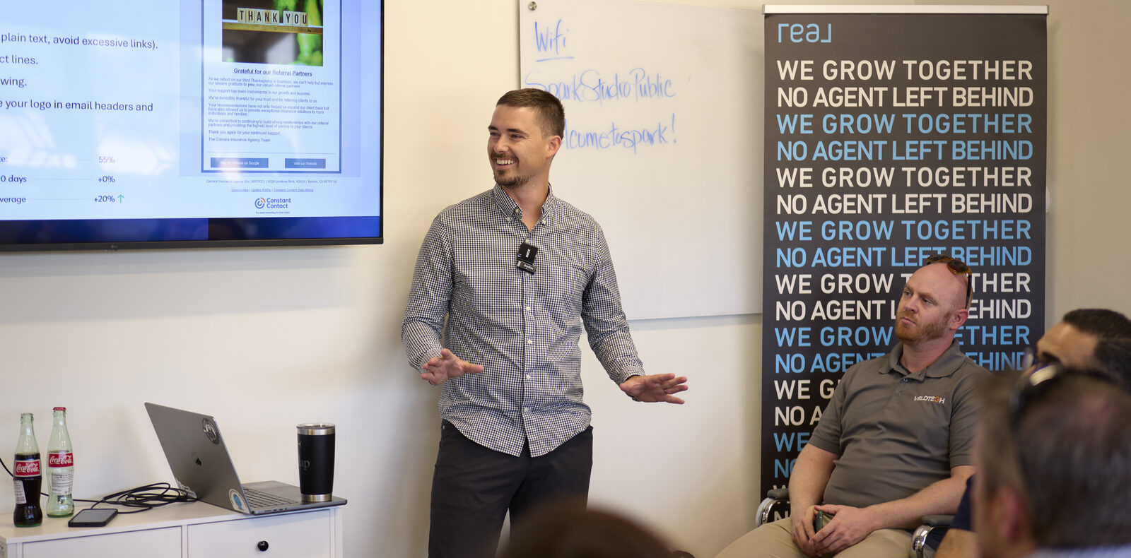 Co-founder Brandon Walcott presenting The Secret Sauce live to a room of small business owners